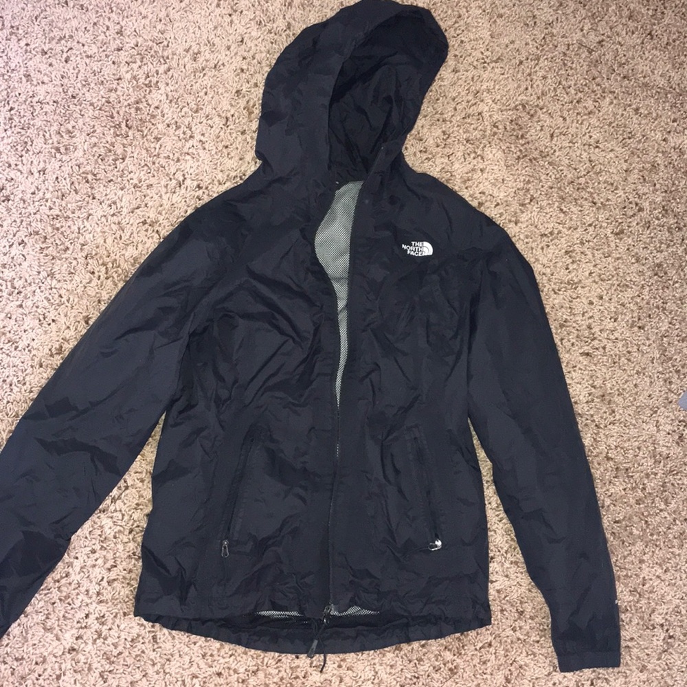 black north face wind breaker jacket